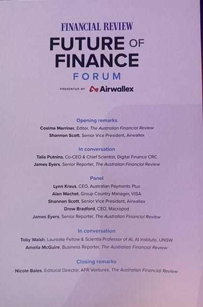Panel discussion at the AFR Future of Finance Forum 2025